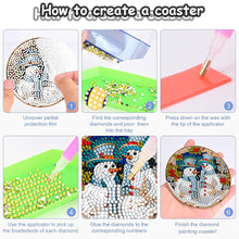Load image into Gallery viewer, 8PCS Wooden Diamond Painting Art Coaster Kit Dragon Diamond Painting DIY Coaster
