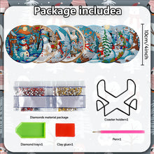 Load image into Gallery viewer, 8PCS Wooden Diamond Painting Art Coaster Kit Dragon Diamond Painting DIY Coaster
