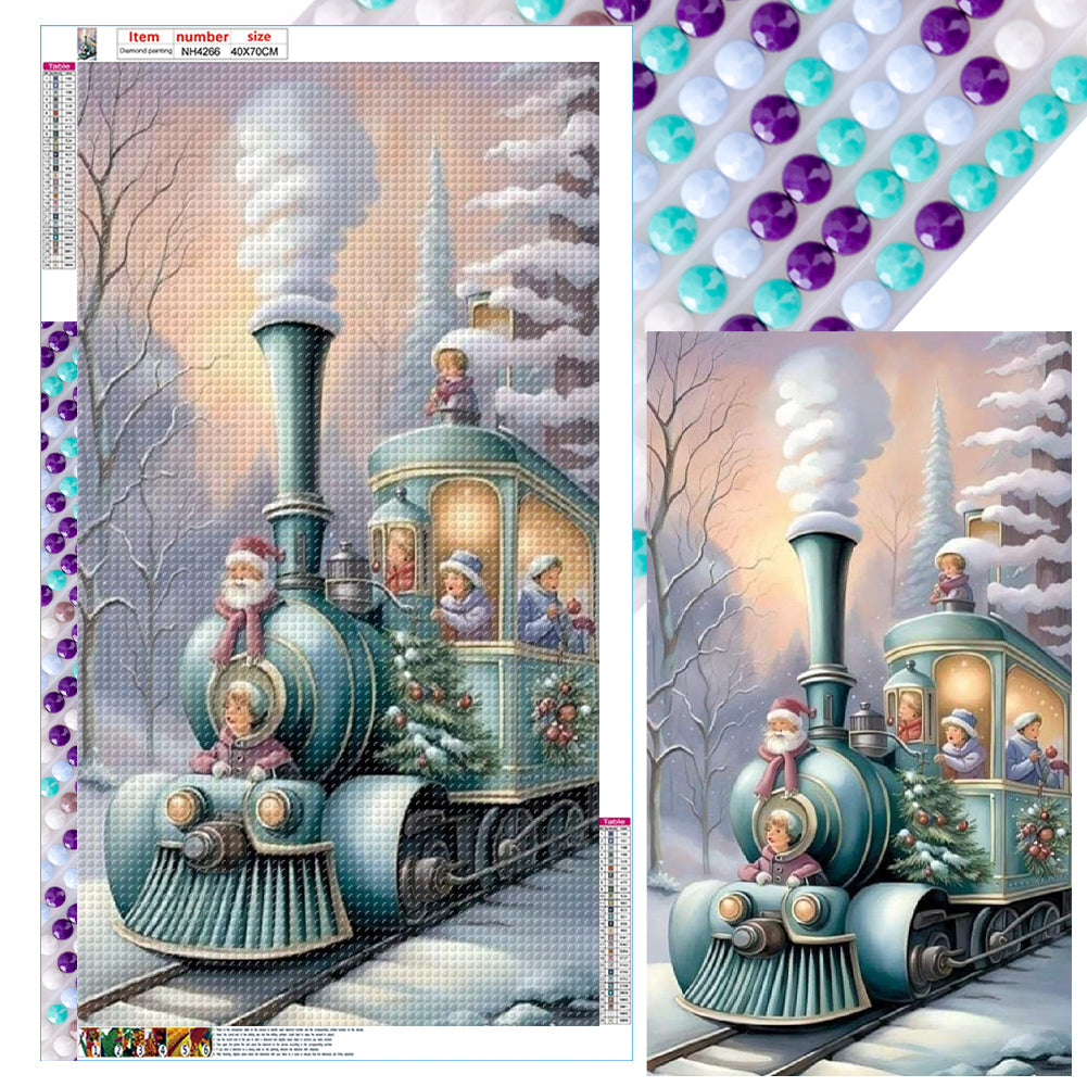 Diamond Painting - Full Round - snow train (40*70CM)