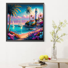 Load image into Gallery viewer, Diamond Painting - Full Round - beach lighthouse (30*30CM)
