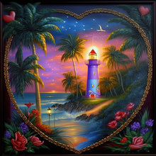 Load image into Gallery viewer, Diamond Painting - Full Round - beach lighthouse (30*30CM)
