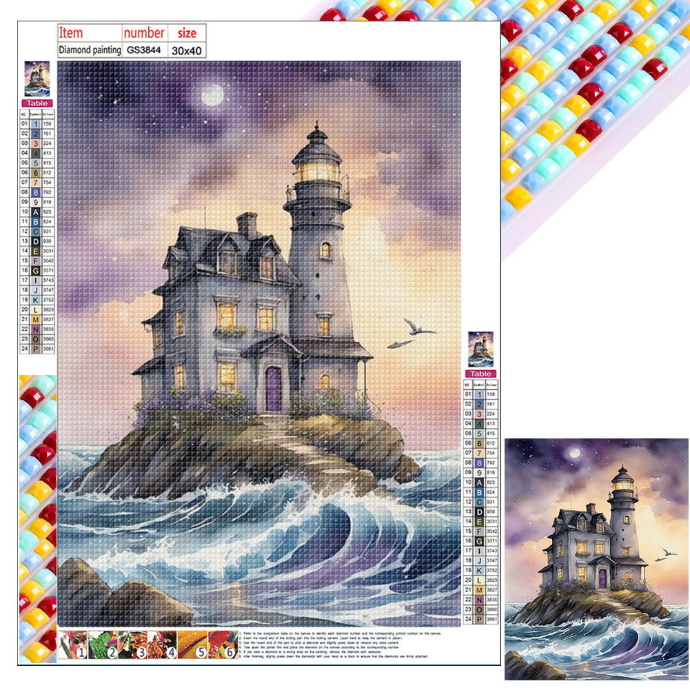 Diamond Painting - Full Square - seaside lighthouse (30*40CM)