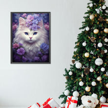 Load image into Gallery viewer, Diamond Painting - Full Round - Purple white cat (30*40CM)
