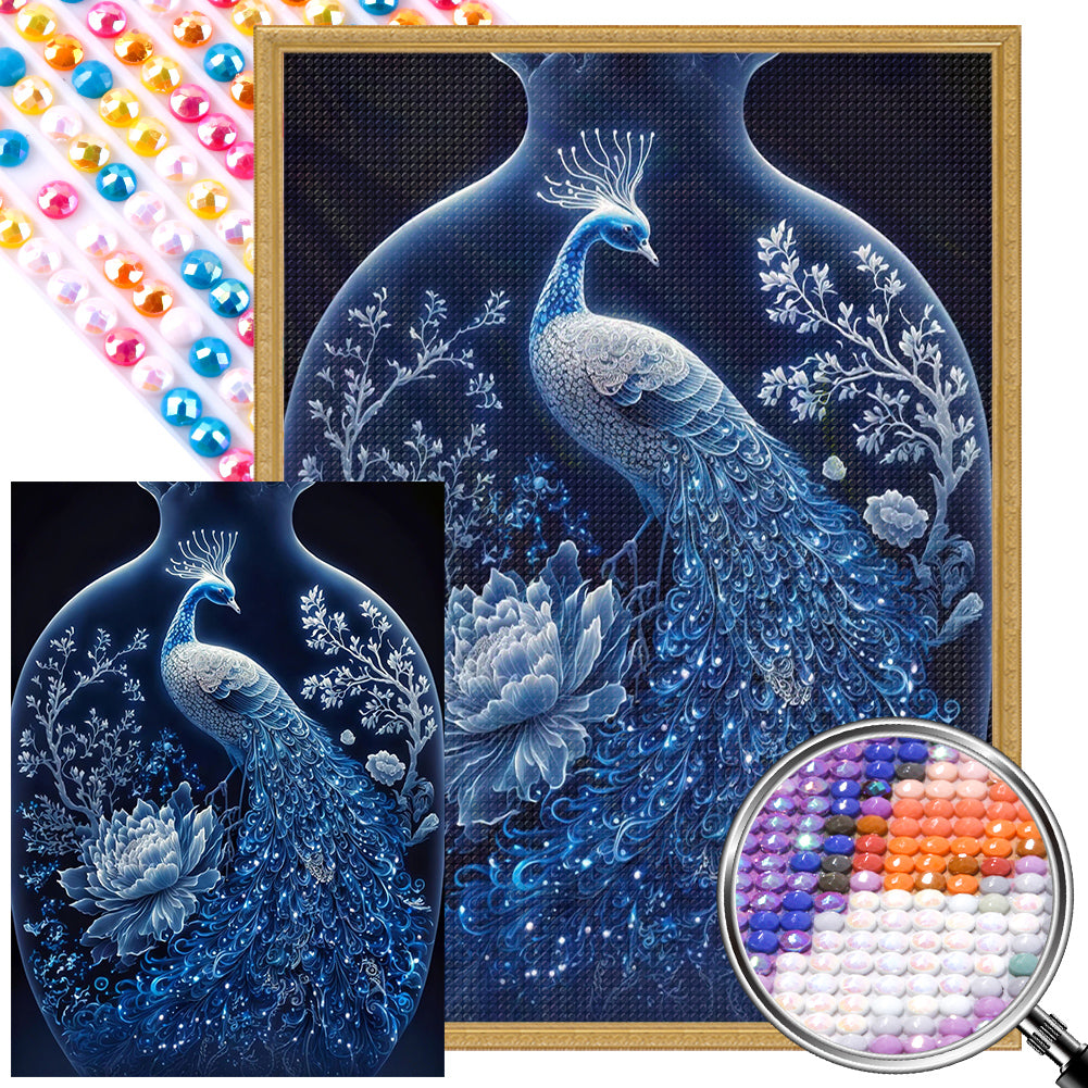 AB Diamond Painting - Full Round - bottle peacock (40*55CM)