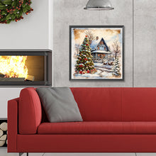 Load image into Gallery viewer, Diamond Painting - Full Round - Christmas tree in front of house (30*30CM)
