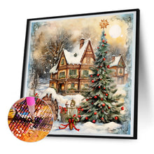 Load image into Gallery viewer, Diamond Painting - Full Round - Christmas tree in front of house (30*30CM)
