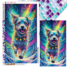 Load image into Gallery viewer, Diamond Painting - Full Round - Dog running under the aurora (40*70CM)
