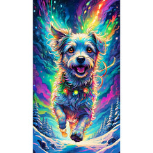 Load image into Gallery viewer, Diamond Painting - Full Round - Dog running under the aurora (40*70CM)
