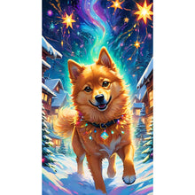 Load image into Gallery viewer, Diamond Painting - Full Round - Dogs running under the aurora (40*70CM)
