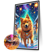 Load image into Gallery viewer, Diamond Painting - Full Round - Dogs running under the aurora (40*70CM)
