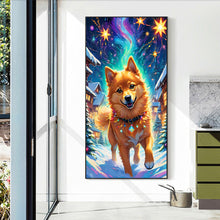 Load image into Gallery viewer, Diamond Painting - Full Round - Dogs running under the aurora (40*70CM)
