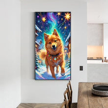 Load image into Gallery viewer, Diamond Painting - Full Round - Dogs running under the aurora (40*70CM)
