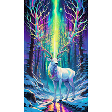 Load image into Gallery viewer, Diamond Painting - Full Round - White deer under the aurora (40*70CM)

