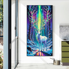 Load image into Gallery viewer, Diamond Painting - Full Round - White deer under the aurora (40*70CM)
