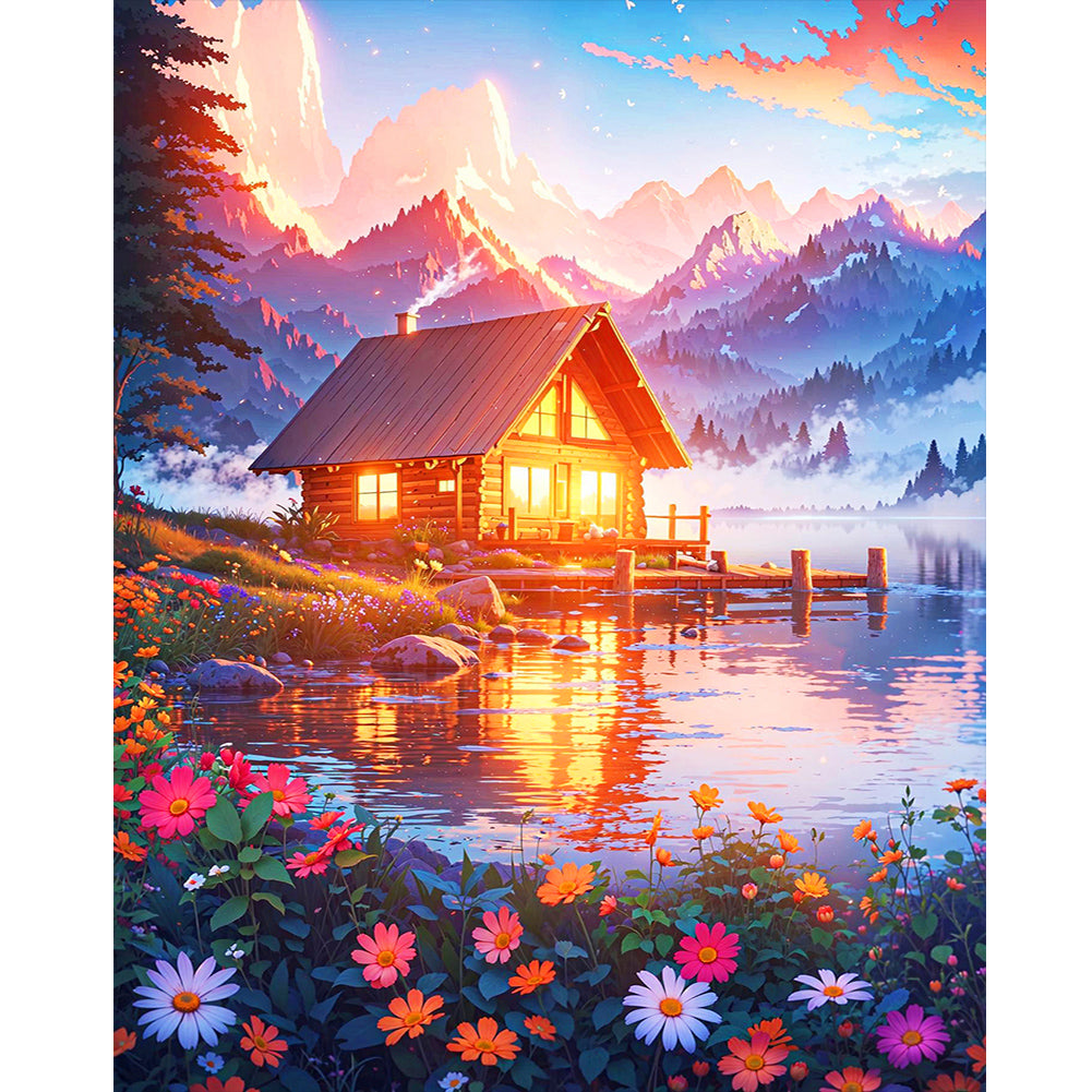 Diamond Painting - Full Round - seaside cabin (40*50CM)
