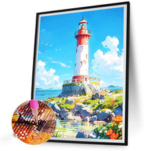 Load image into Gallery viewer, Diamond Painting - Full Round - mountain lighthouse (40*50CM)
