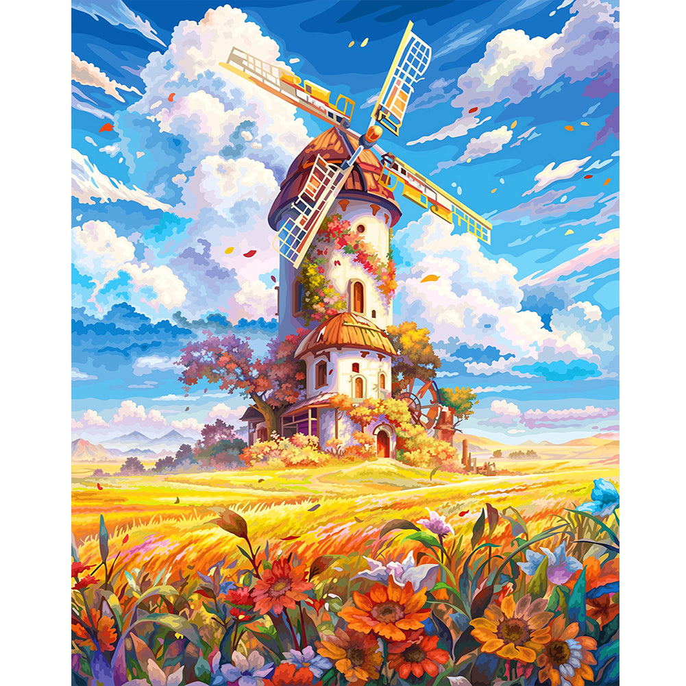 Diamond Painting - Full Round - floral pinwheel (40*50CM)
