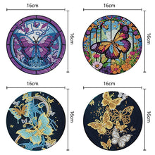 Load image into Gallery viewer, 4PCS Wooden Diamond Painted Placemats for Dining Table Decor(Graceful Butterfly)
