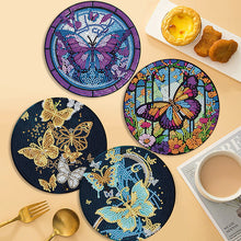 Load image into Gallery viewer, 4PCS Wooden Diamond Painted Placemats for Dining Table Decor(Graceful Butterfly)
