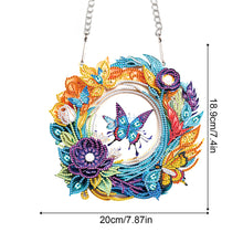 Load image into Gallery viewer, Special Shaped+Round Diamond Painting Wall Decor Wreath(Flower and Butterfly #4)
