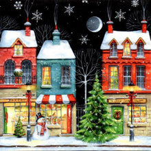Load image into Gallery viewer, Diamond Painting - Full Round - Christmas snowy night (30*30CM)
