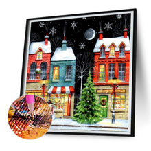 Load image into Gallery viewer, Diamond Painting - Full Round - Christmas snowy night (30*30CM)
