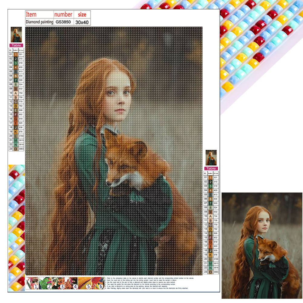 Diamond Painting - Full Square - long hair girl (30*40CM)