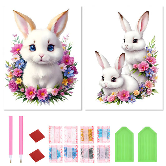 2pcs Diamond Painting Set - white rabbit (30*40cm)