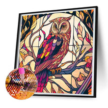 Load image into Gallery viewer, Diamond Painting - Full Round - glass art owl (30*30CM)

