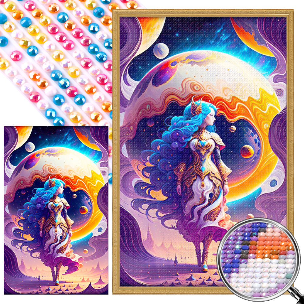 AB Diamond Painting - Full Round - planet goddess (30*50CM)