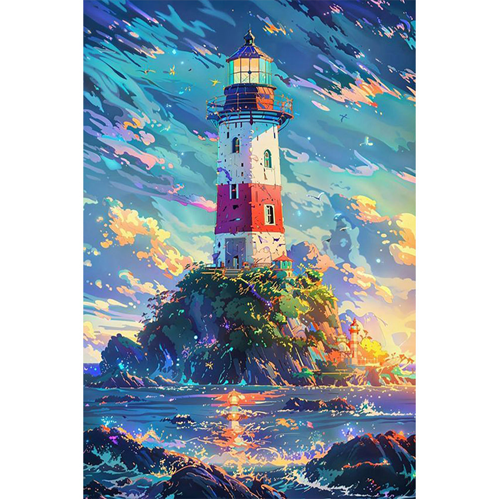 Diamond Painting - Full Round - island lighthouse (40*60CM)