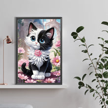 Load image into Gallery viewer, Diamond Painting - Full Round - black and white mixed cat (40*60CM)
