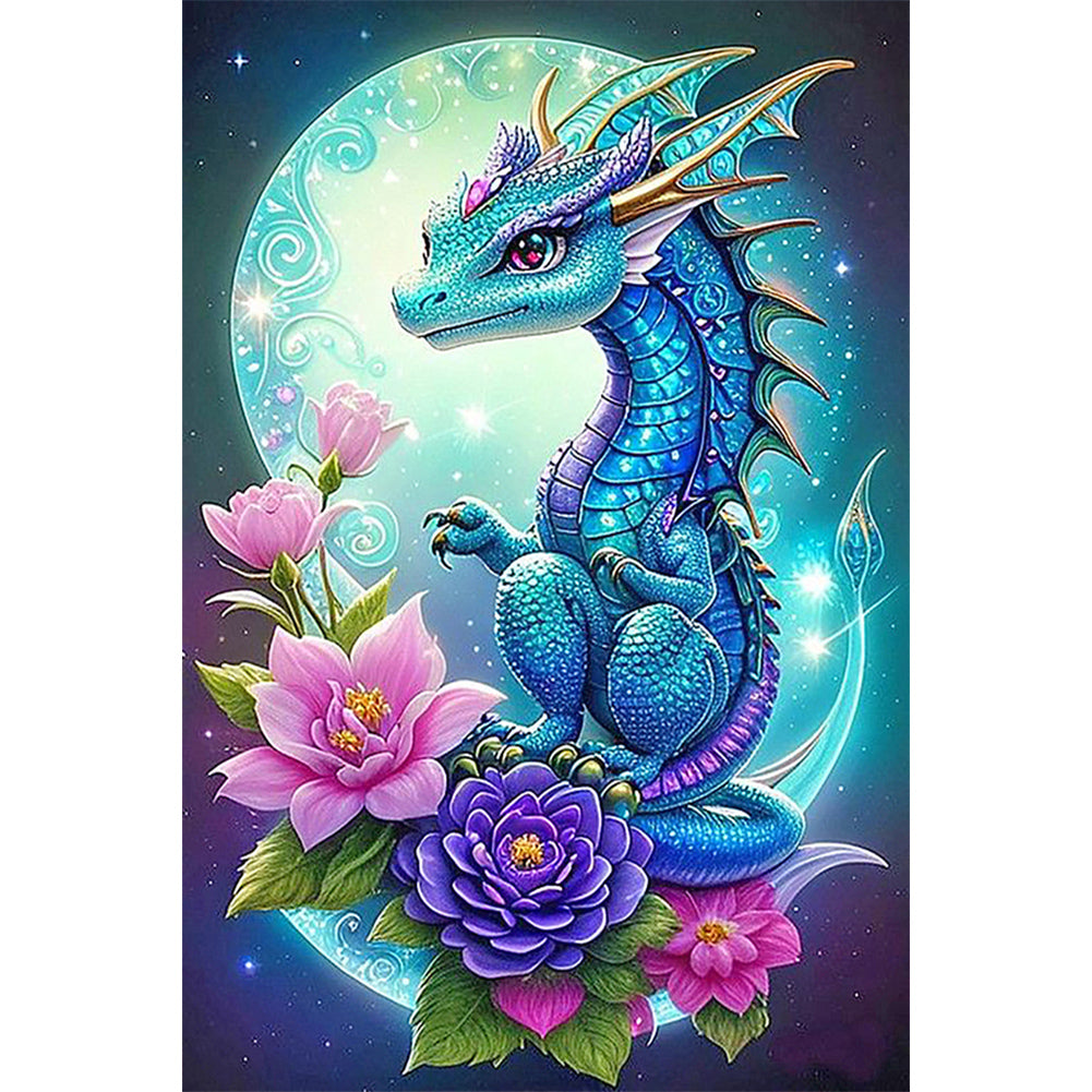 Diamond Painting - Full Round - Flowers and Dragons (40*60CM)