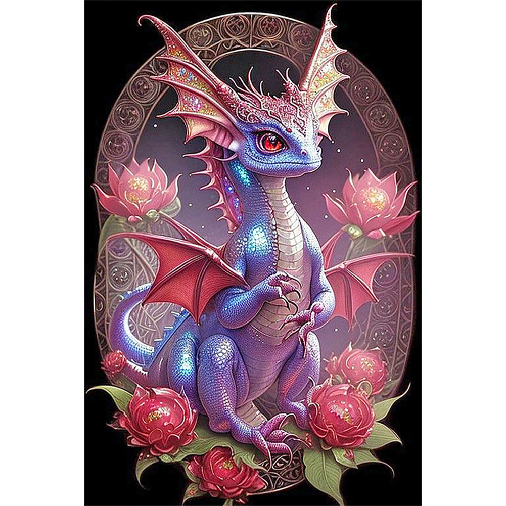 Diamond Painting - Full Round - Flowers and Dragons (40*60CM)