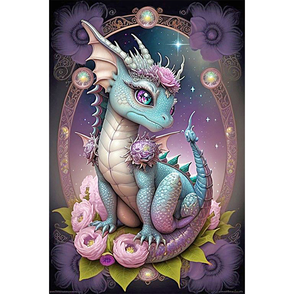 Diamond Painting - Full Round - Flowers and Dragons (40*60CM)