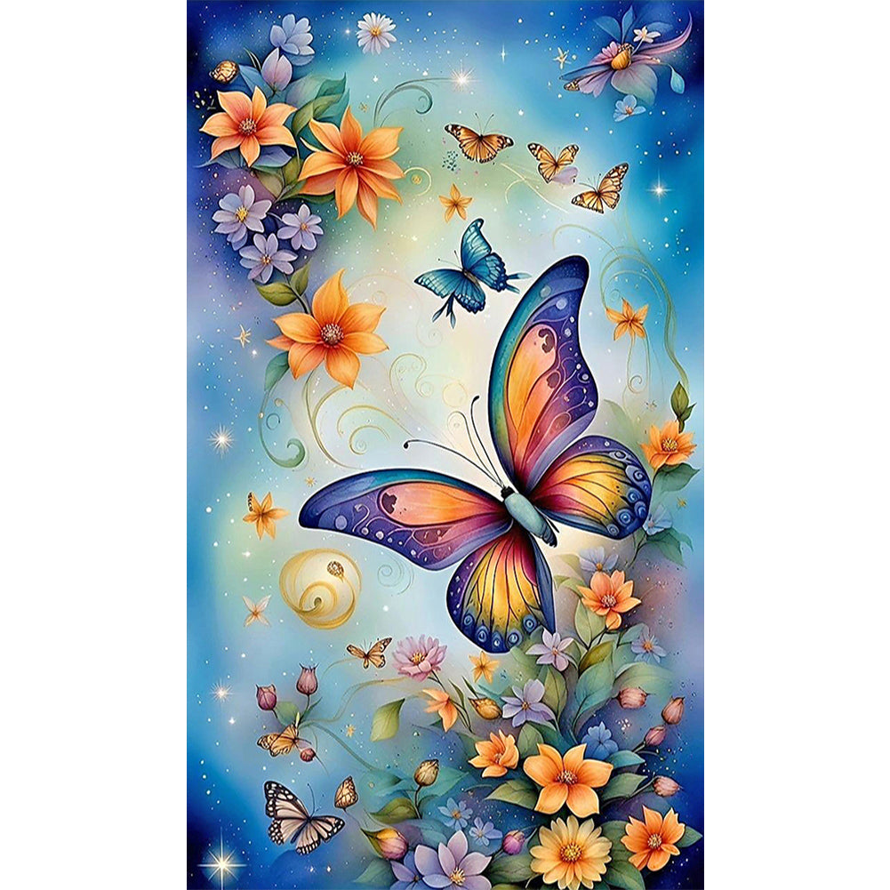 Diamond Painting - Full Round - flowers and butterflies (35*60CM)