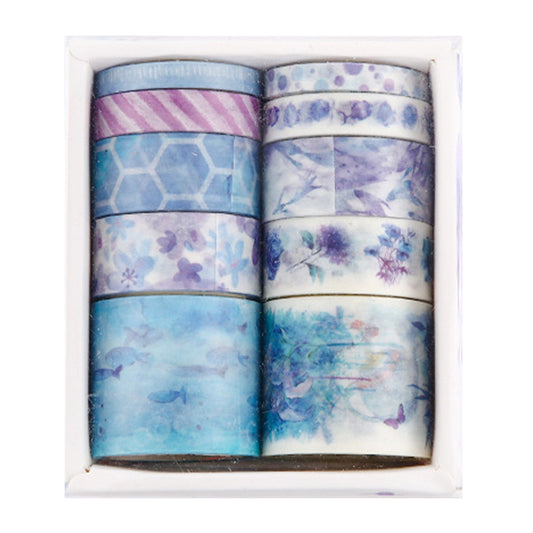 10 Rolls Adhesive Tape Washi Tape Set Color Tape for DIY Craft(Sea and Forest02)