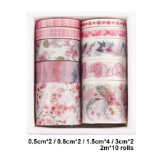 Load image into Gallery viewer, 10 Rolls Adhesive Tape Washi Tape Set Color Tape (Prelude to Spring 03)
