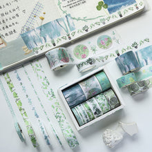 Load image into Gallery viewer, 10 Rolls Adhesive Tape Washi Tape Set Color Tape (Full of Greenery 04)

