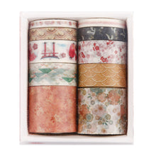 Load image into Gallery viewer, 10 Rolls Adhesive Tape Washi Tape Set Color Tape for DIY Craft (Warm as Jade 07)
