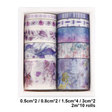 Load image into Gallery viewer, 10 Rolls Adhesive Tape Washi Tape Set Color Tape (Occasion of Spring 08)
