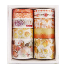 Load image into Gallery viewer, 10 Rolls Adhesive Tape Washi Tape Set Color Tape for DIY Crafts (Fruit Buds 11)

