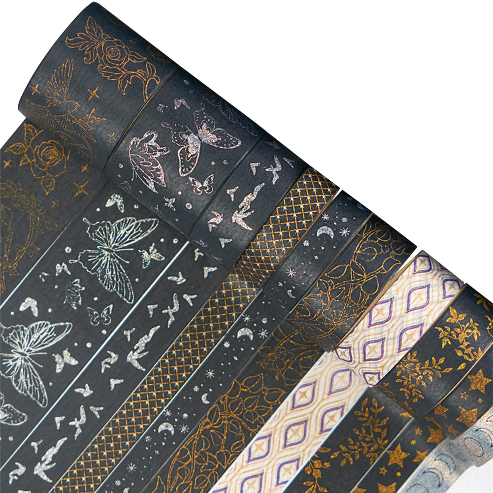 10 Rollen Adhesive Tape Hot Stamping Washi Tape Set (Bright Starry River 02)
