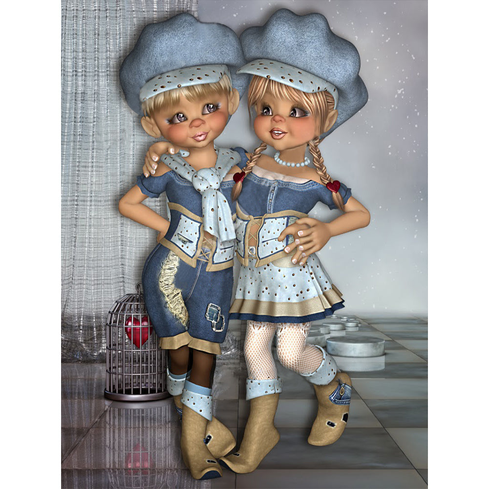 Diamond Painting - Full Round - big eyed doll (30*40CM)