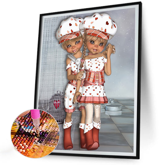 Diamond Painting - Full Round - big eyed doll (30*40CM)