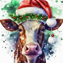 Load image into Gallery viewer, Diamond Painting - Full Round - Christmas bull head (30*30CM)
