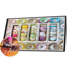Load image into Gallery viewer, AB Diamond Painting - Full Round - Colorful tea cups (55*40CM)

