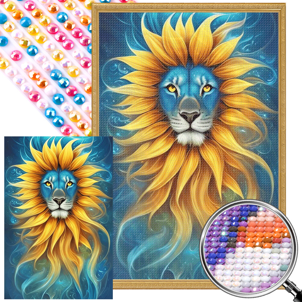 Diamond Painting - Full Round - sunflower lion (40*60CM)