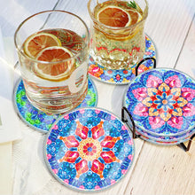 Load image into Gallery viewer, 6PCS Acrylic Washable Diamond Painting Crafts Coaster with Holder Waterproof Coaster (Mandala #2)

