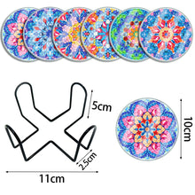Load image into Gallery viewer, 6PCS Acrylic Washable Diamond Painting Crafts Coaster with Holder Waterproof Coaster (Mandala #2)

